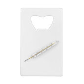 Kwikthermometer Creditkaart Flessenopener (Achterkant)