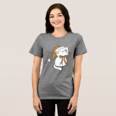 Kwinkende Winter Kat Tri-Blend Shirt (Voorkant volledig)