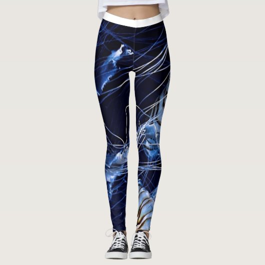 kwinkvis blauw patroon leggings (Voorkant)