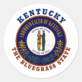 KY BLUEGRASS STAATSVLAG RONDE STICKER (Voorkant)