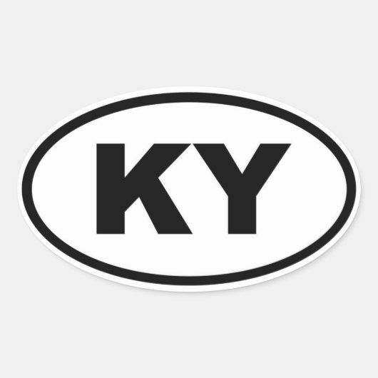 KY Kentucky Ovale Sticker (Voorkant)