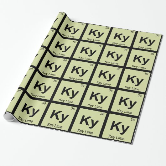 Ky - Key Lime Pie Scheikunde Periodiek Systeem Sym Cadeaupapier (Uitgerold)