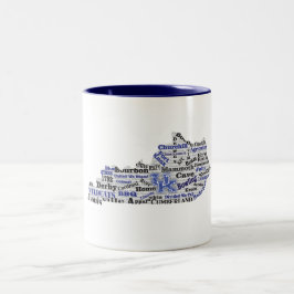 KY Word Cloud (V1 blauw) Tweekleurige Koffiemok