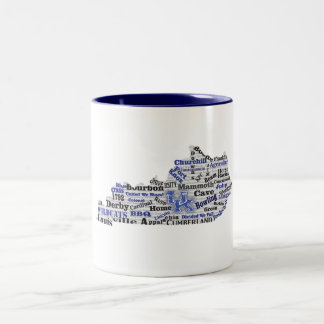 KY Word Cloud (V1 blauw) Tweekleurige Koffiemok