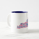 KY Word Cloud (V1 Roze) koffie-mok Tweekleurige Koffiemok (Voorkant links)