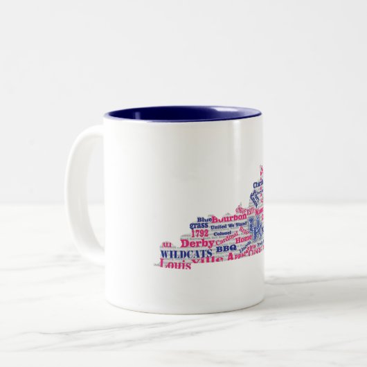 KY Word Cloud (V1 Roze) koffie-mok Tweekleurige Koffiemok (Voorkant links)