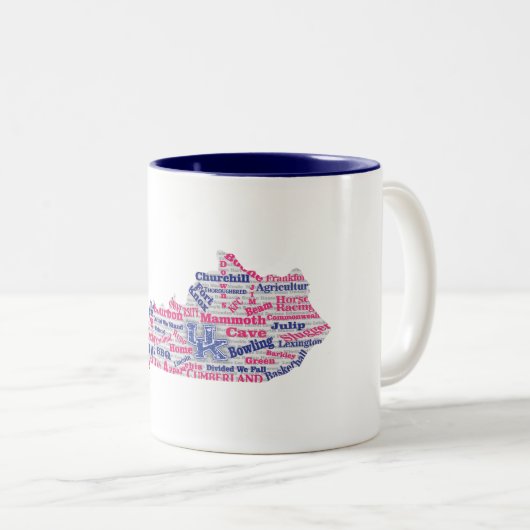 KY Word Cloud (V1 Roze) koffie-mok Tweekleurige Koffiemok (Voorkant rechts)