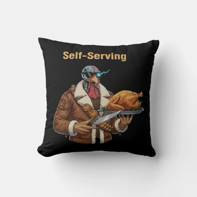 Kyborg Kalkoen wraakt Thanksgiving Kussen (Voorkant)