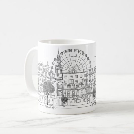 Kyiv Illustratin Mug Koffiemok (Voorkant links)