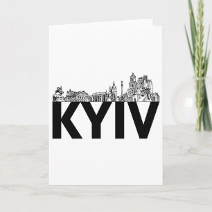 Kyiv Oekraïne Europa Stad Silhouet Skyline Overzic Kaart