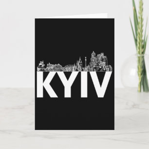 Kyiv Oekraïne Europa Stads Silhouet Omtrek Kaart