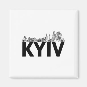 Kyiv Oekraine Europa Stads Silhouet Omtrek Magneet