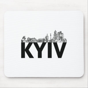Kyiv Oekraine Europa Stads Silhouet Omtrek Muismat