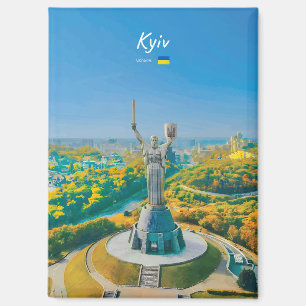 Kyiv, Oekraïne - Moeder Oekraïne Monument Flat Magneet