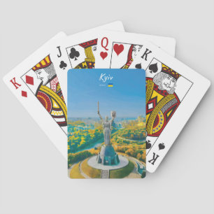 Kyiv, Oekraïne - Moeder Oekraïne-monument Pokerkaarten