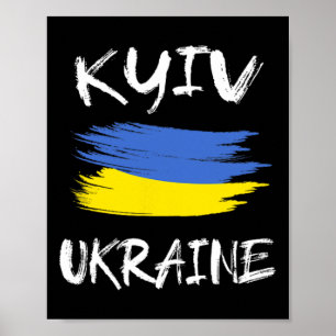 Kyiv Oekraine Souvenir Oekraïense Land Vlag Borste Poster