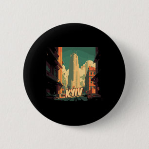 Kyiv Retro Oekraïne Vintage Kyivan Reizen Reis Ronde Button 5,7 Cm