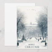 Kyiv Winter Wonderland - Minimalistische waterverf Feestdagenkaart (Voorkant / Achterkant)