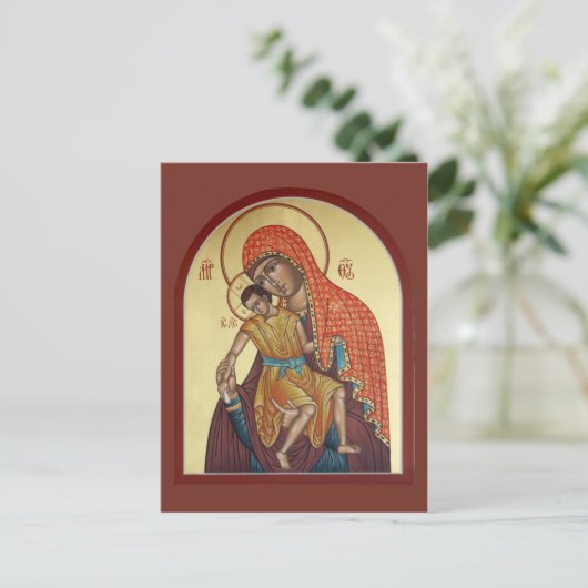 Kykkos Moeder van God Prayer Card Briefkaart (Staand voorkant)