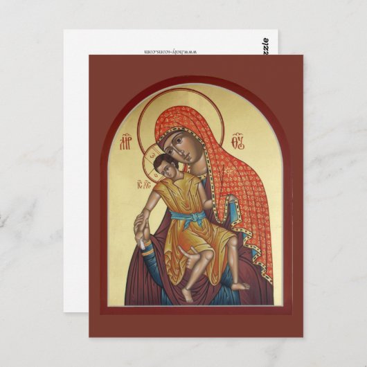 Kykkos Moeder van God Prayer Card Briefkaart (Voorkant / Achterkant)