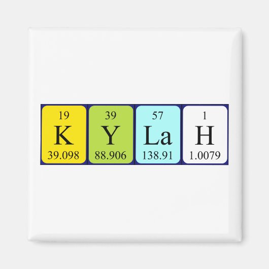 Kylah periodieke tabelnaam magnet (Voorkant)