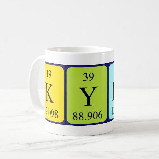 Kylan periodieke tabelnaam mok (Voorkant links)