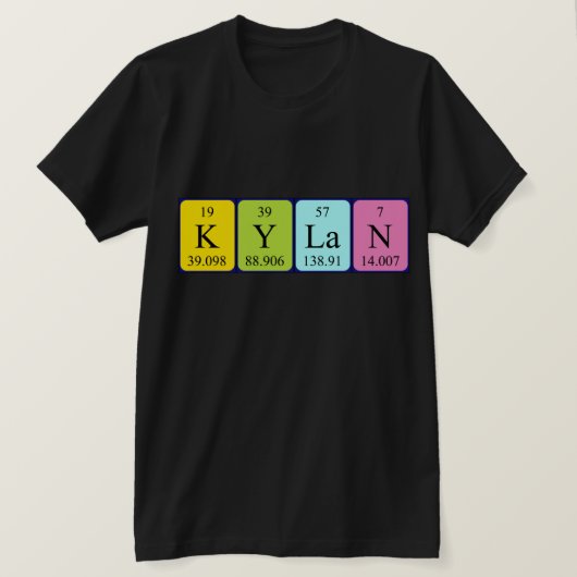 Kylan periodieke tabelnaam shirt (Design voorkant)