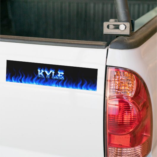 Kyle blauw vuur en vlamt bumpersticker ontwerp. (Op Truck)