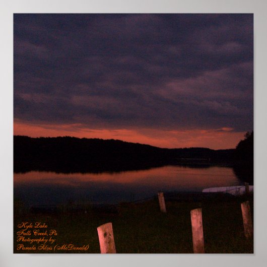 Kyle Lake, Herfsten Creek,Pa, Sunset Poster (Voorkant)