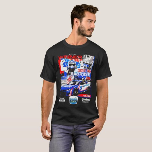 Kyle Larson Geruite Vlag Sport 2024 AdventHealt T-shirt (Voorkant volledig)