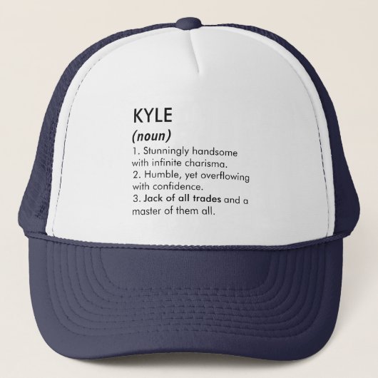 Kyle naam, Bewerkbare naam, Aangepaste naam Trucker Pet (Voorkant)