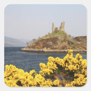 Kyleakin, Schotland. De oude ruïnes van 2 Vierkante Sticker