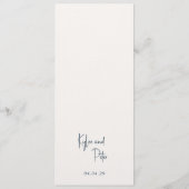 Kylee grijs traditionele elegante bruiloft menu (Achterkant)