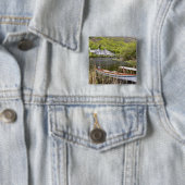 Kylemore Abbey, Ierland. Kylemore Abbey is Vierkante Button 5,1 Cm (In situ)