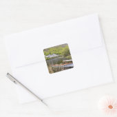Kylemore Abbey, Ierland. Kylemore Abbey is Vierkante Sticker (Envelop)
