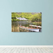 Kylemore Abdij, Ierland. Kylemore Abdij is Canvas Afdruk (Insitu (Houten vloer))