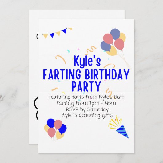 Kyles Vierende Verjaardagsfeestje Kaart (Voorkant / Achterkant)