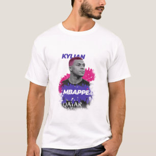 Kylian Mbappé Modern Portret Grafische Basic T-shi T-shirt