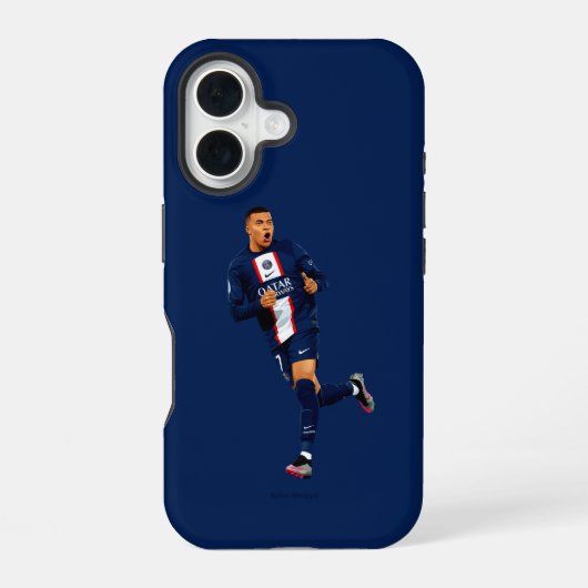 Kylian Mbappé - PSG iPhone 16 Hoesje (Achterkant)