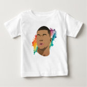 Kylian Mbappe Rainbow Waterverf Kinder T-shirt (Voorkant)
