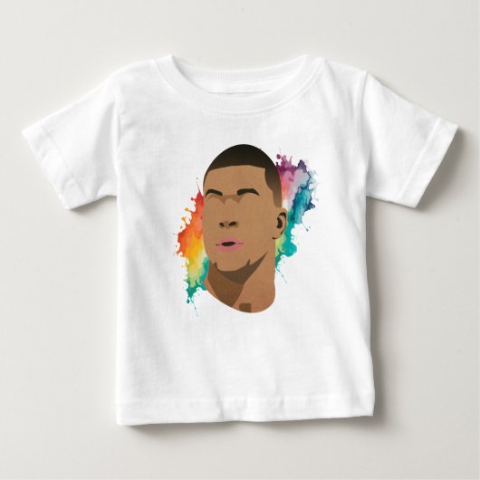 Kylian Mbappe Rainbow Waterverf Kinder T-shirt (Voorkant)
