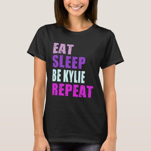 Kylie Eat Sleep Be Repeat Kylie T-shirt (Voorkant)