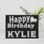 Kylie Happy Birthday Karte Grußkarte mit Herz Kaart (Staand voorkant)