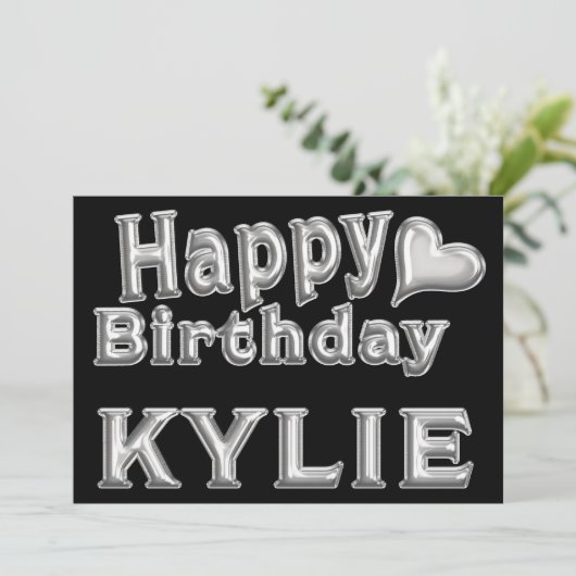 Kylie Happy Birthday Karte Grußkarte mit Herz Kaart (Staand voorkant)