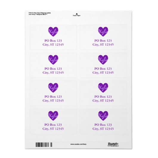 Kylie in Paars Etiket (Full Sheet)