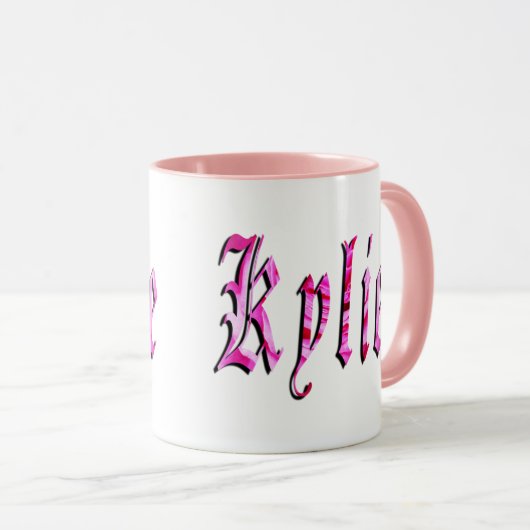 Kylie, naam, Logo Ringer Combo Coffee Mok. Mok (Voorkant rechts)