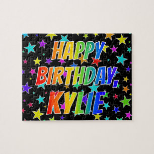 "KYLIE" Voornaam, geun "HAPPY BIRTHDAY" Legpuzzel