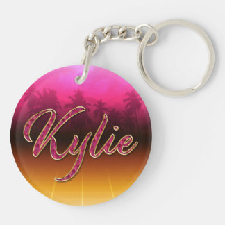 Kylie Vorname Name golden pink Schlüsselanhänger Sleutelhanger