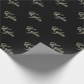 Kylie white gold Handwriting Geschenkpapier Cadeaupapier (Hoek)