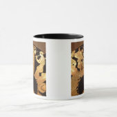 Kylix van het Attische rode cijfer dat Dionysus en Mok (Midden)